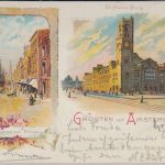 Niederlande - Amsterdam Neue Börse etc. farb. Mehrbild-AK gelaufen 1898
