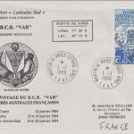 TAAF - 2,10 Fr. Forschungsschiff Var Schmuckbrief Voyage du B.C.R." 1986