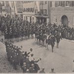 Bayern - Dillingen a/D. Einzug d. 8. Chevauleger Regiments sw-AK gelaufen 1909