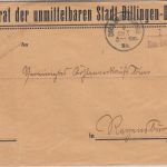 DR-Infla - Dillingen 4. OKT 23 Einnahmenachweis Barfrankierung Brief