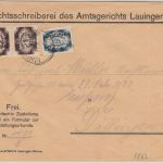 DR-Infla - 3x1+2 1/2 M. By-Abschied/DR Dienst-Zustellurkunde Lauingen 1922