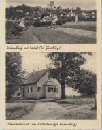 Bayern - Reisenburg Schwabenhäusle Ortsansicht sw-Mehrbild-Fotokarte ca. 1960