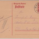 Bayern - Mindelaltheim 8. MÄR 19 K2 10 Pfg. Ganzsache n. Berlin