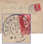 Bayern - Oberwaldbach 20. SEP 14 K2 Brief n. Gundelfingen
