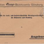 Bayern - 50 Pfg. Staatswappen/Volksstaat Brief Günzburg - Augsburg 29.5.20
