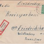 All.Bes./Kontrollrat - 84 Pfg. Ziffer Einschreibebrief (13b) Günzburg 1946