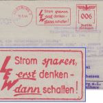 DR - Augsburg 1944 6 Pfg. AFS "LEW Strom sparen..." Karte n. Ludenhausen