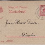 Bayern - Gabelbach 12. FEB 99 K1 10 Pfg. Ganzsache Kartenbrief n. München Inhalt