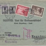 DR - Gennach ü. Schwabmünchen Landpost-Ra2 Brief Frei-/Dienstmarken 1940