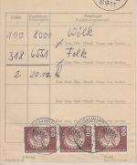 BRD - 3x100 Pfg. I&T Paketzustelliste Poststelle II Schwifting 1978
