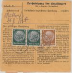 DR - 3x20 u.a. Hindenburg Paketkarte Schongau - Mellrichstadt 1941