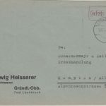 All.Bes. - Lechbruck 2.10.45 Gebühr bezahlt Ra1 Brief Gründl - Kempten