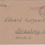 All.Bes. - Schongau 15.4.46 Gebühr bezahlt L1 Brief n. Straubing