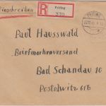 All.Bes. - Peiting 22.12.45 Gebühr bezahlt Ra1 Einschreibebrief n. Bad Schandau