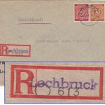 All.Bes. - Lechbruck 1946 Einschreibebrief n. München - Aushilfs-R-Zettel