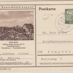 BRD - Peiting 7.1.62 aptierter Tagesstempel 10 Pfg. Bildganzsache n. Kempten