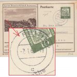 BRD - Peiting 7.1.62 aptierter Tagesstempel 10 Pfg. Bildganzsache n. Kempten