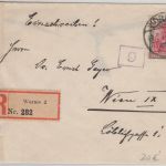 DR - 4 M. Germania Einschreibebrief n. ÖSTERREICH Worms 2 - Wien 1922 Zensur