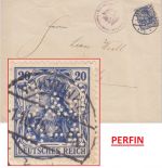 DR - 20 Pfg. Germania Perfin "G&C AG" Zensurbrief i.d. SCHWEIZ Vohwinkel 1916
