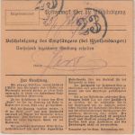 Bayern - 50 Pfg. Ludwig/Freistaat u.a. Paketkarte Oettingen - Nürnberg 1920