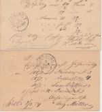 Bayern - 2x2 Kr. Wappen Ganzsache versch. Farbtöne je K1 Nördlingen 1874