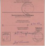 BRD - 40 Pfg. Heuss I Postanweisung n. ÖSTERREICH Buchloe - Innsbruck 1955