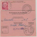 BRD - 2x20 Pfg. Heuss I Postanweisung n. ÖSTERREICH Türkheim a.d.W. 1955