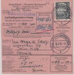 BRD - 50 Pfg. Heuss I Postanweisung n. ÖSTERREICH Schwabmünchen - Wien 1955