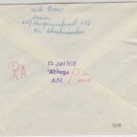 BRD - Langenneufach ü. Schwabmünchen Poststelle I Einschreibebrief 1959