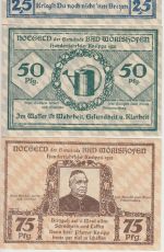 Bayern - Bad Wörishofen 25-50-75 Pfg. 3 Notgeldscheine 100jahrfeier Kneipps 1921