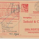 BRD - (13b) Ottobeuren ü. Memmingen 1957 Poststelle I unfrank. Karte Nachporto