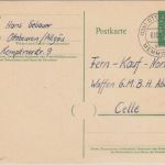 BRD - (13b) Ottobeuren ü. Memmingen Poststelle I 10 Pfg. Ganzsache n. Celle 1959