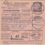 BRD - 60 Pfg. Heuss I Postanweisung n. ÖSTERREICH Ottobeuren - Wien 1955