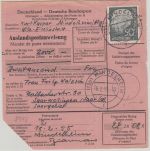 BRD - 50 Pfg. Heuss I Postanweisung ins SAARLAND Mindelheim - Saarwellingen 1955