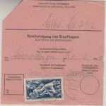 BRD - 50 Pfg. Heuss I Postanweisung ins SAARLAND Mindelheim - Saarwellingen 1955