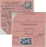 BRD - 50 Pfg. Heuss I Postanweisung ins SAARLAND Mindelheim - Saarwellingen 1955