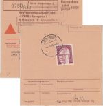 BRD - Memmingen 1976 Selbstbucher Nachnahme-Paketkarte n. Traisen