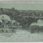 Bayern - Grönenbach Mehrbild-Mondscheinlitho gelaufen 1901