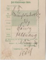 Württemberg - Wangen 1879 Einlieferungsschein m. Ortsvordruck