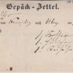 Bayern - Kempten 1847 Gepäckzettel f. Eilwagenfahrt n. Ulm