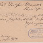 Bayern - 5 Pfg. Rauten Ganzsache+Zusatz n. DÄNEMARK Nesselwang - Kopenhagen 1900