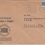 Bizone - 2 Pfg. Notopfer Frei d. Ablösung portofr. Brief Kempten - Durach 1949