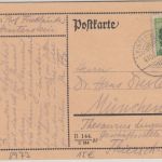 DR-Infla - 800 Tsd./1.000 M. Ziffer Fernkarte Hinterstein - München 4.10.23