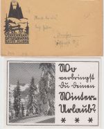 DR - Ofterschwang 1935 illustr. Umschlag m. Werbefaltblatt/Wintersport