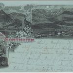 Bayern - Sonthofen Mehrbild-Mondscheinlitho gelaufen 1900