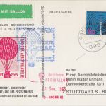 BRD - Oberstdorf 1965 Ballonpost Ergee III Sonderkarte m. Vignette n. Stuttgart