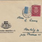 BRD - 20 Pfg. Bachsiegel + Notopfer Brief Köln-Sülz - Hamburg 1950