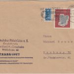 BRD - 20 Pfg. IFRABA + Notopfer Brief Frankfurt - Hamburg 1954