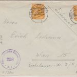 Bizone - 2x25 Pfg. Arbeiter/Band Zensurbrief n. ÖSTERREICH Bremen - Wien 9.8.48