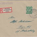 Bizone - 84 Pfg Ziffer/Netz Einschreibebrief Westheim ü. Hammelburg 31.7.48